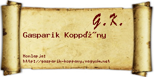 Gasparik Koppány névjegykártya